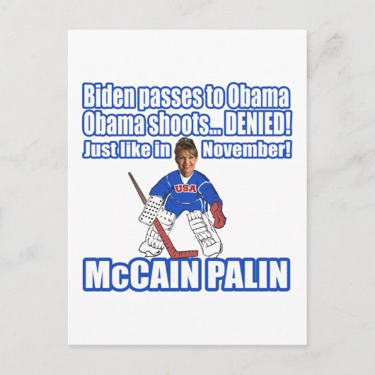 McCain Palin Denied Postkarte (Vorderseite)