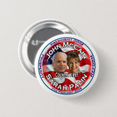 McCain Palin Land zuerst Button (Vorne & Hinten)