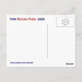McCain / Palin Postcard Postkarte (Rückseite)