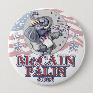 McCain Palin Republikaner-Elefant Button