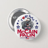 McCain Palin Republikaner-Elefant Button (Vorne & Hinten)