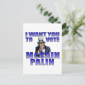 McCain Palin Uncle Sam Postkarte (Stehend Vorderseite)