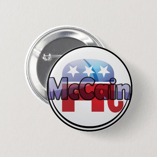McCain Republikanisches Design Button (Vorne & Hinten)