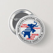 McCAIN Versammlung Anti-OBAMA-Knopf Button (Vorne & Hinten)