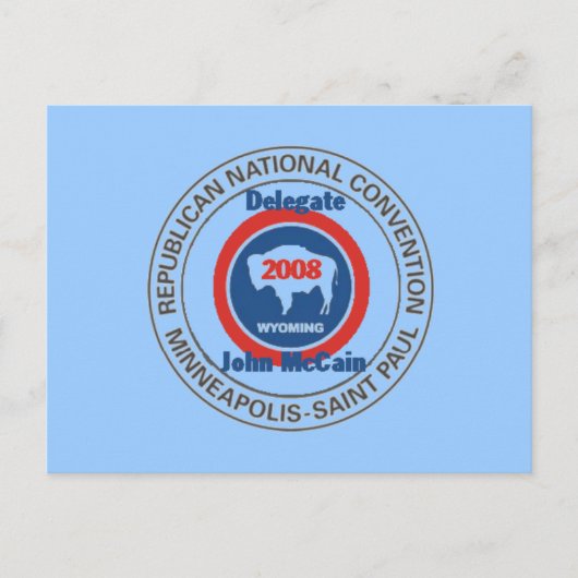 McCain WYOMING RNC Postkarte (Vorderseite)
