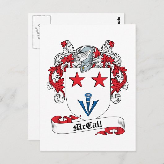 McCall-Familienwappen Postkarte (Vorne/Hinten)