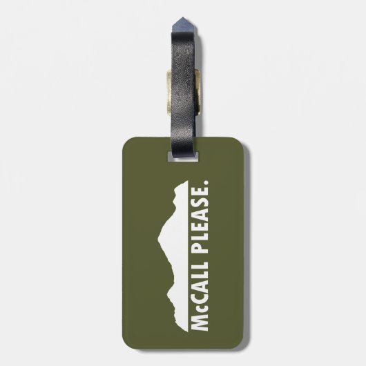 McCall Idaho Bitte Gepäckanhänger (Rückseite vertikal)