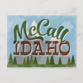 McCall Idaho Fun Retro Snowy Mountains Postkarte (Vorderseite)