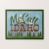 McCall Idaho Fun Retro Snowy Mountains Puzzle (Horizontal)