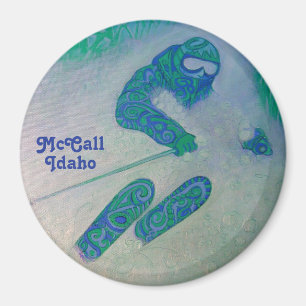 McCall Idaho Skifahrer-Magnet Magnet