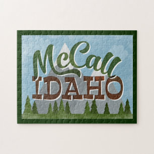 McCall Idaho Spaß Retro Schneeberge Puzzle