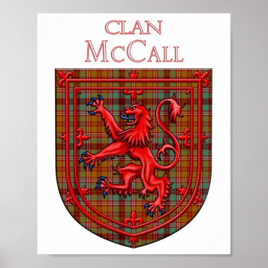 McCall Tartan Scottish Plaid Lion Rampant Poster (Vorne)