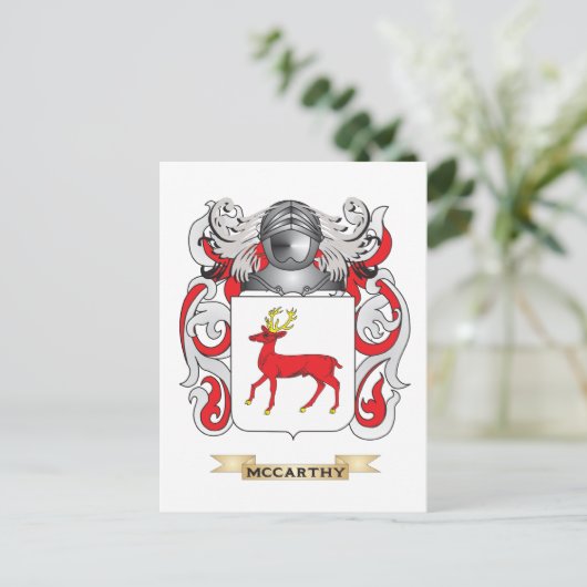 McCarthy-Wappen (Familienwappen) Postkarte (Stehend Vorderseite)