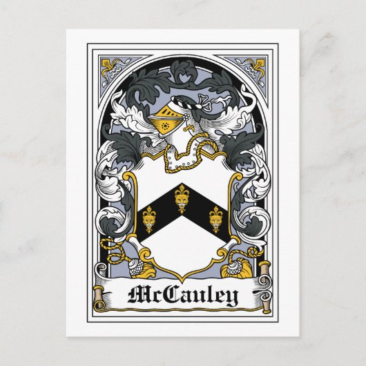 McCauley-Familienwappen Postkarte (Vorderseite)