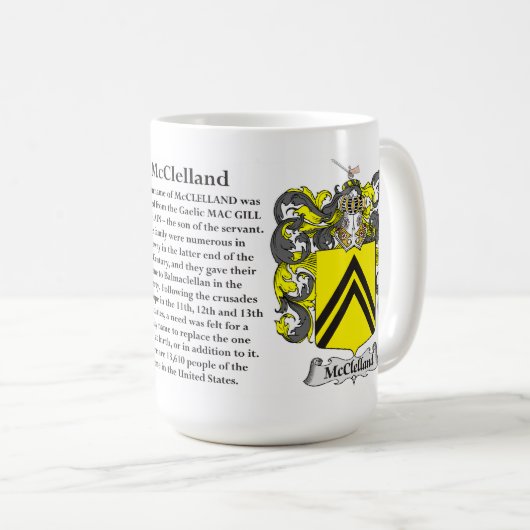 McClelland Familien-Wappen Kaffeetasse (VorderseiteRechts)