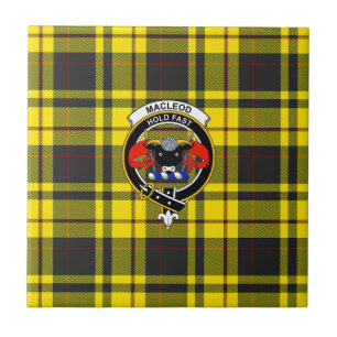 McCleod-Tartan, Clan-Abzeichen und Motto-Fliese Fliese