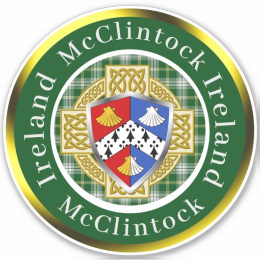 McClintock Shield & Celtic Cross Personalisiert Aufkleber (Vorderseite)