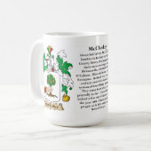 McCloskey, der Ursprung, die Bedeutung und das Kaffeetasse (Vorderseite Links)