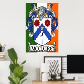 McClure Coat of Arms Irish Flag Print Poster (Heimbüro)