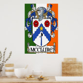 McClure Coat of Arms Irish Flag Print Poster (Küche)