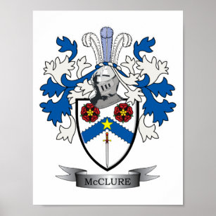 McClure Family Crest Coat of Arms Poster
