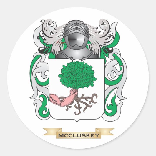 McCluskey-Wappen (Familienwappen) Runder Aufkleber (Vorderseite)