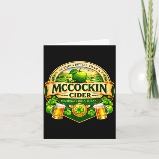 Mccockin Cider Mccain lustiger St. Patrick's Day H Karte (Vorderseite)