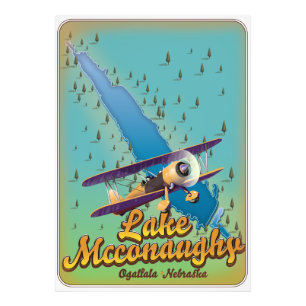 McConaughy-See Vintage-Reiseposter. Fotodruck