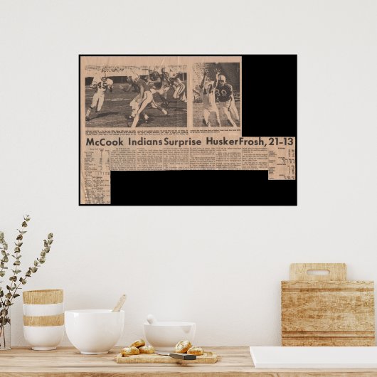 McCook JC gewinnt 1969 21-13 über Nebraska Frosh Poster (Küche)