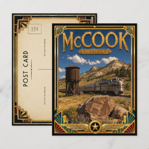 McCook Nebraska Vintage Art Deco Golden Age Postkarte