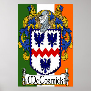 McCormick Coat of Arms Irish Flag Print Poster