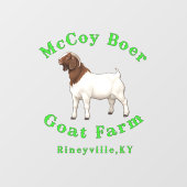 McCoy Boer Goat Farm Fensteraufkleber (Blatt)