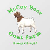 McCoy Boer Goat Farm Fensteraufkleber (Blatt)