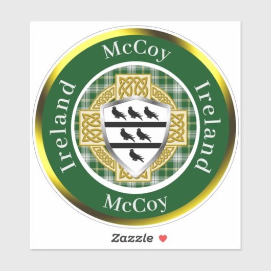 McCoy Shield & Celtic Cross Personalisiert Aufkleber (Blatt)