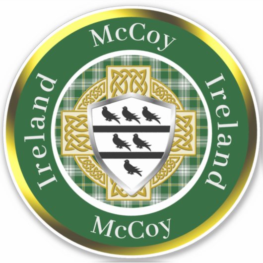 McCoy Shield & Celtic Cross Personalisiert Aufkleber (Vorderseite)