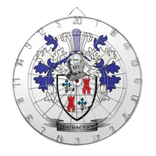 McCracken Familienwappen-Wappen Dartscheibe (vorne)