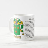 McCue, der Ursprung, die Bedeutung und das Wappen Kaffeetasse (Vorderseite Links)