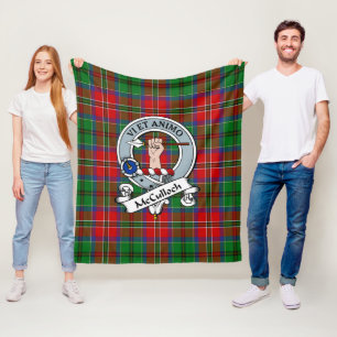 McCulloch Clan Abzeichen Tartan Kariert Fleecedecke