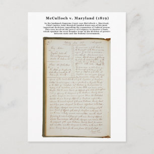 McCulloch v. Maryland, 17 U.S. 316 (1819) Postkarte