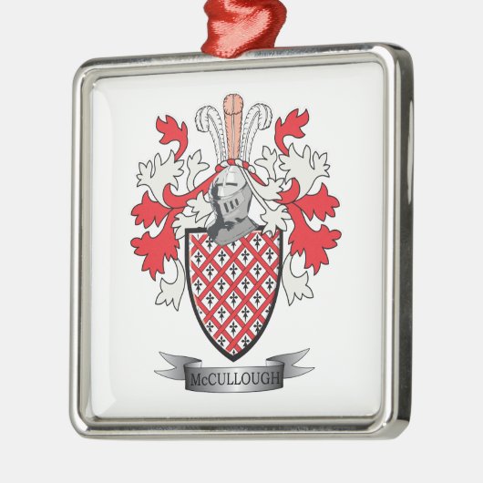 McCullough Familienwappen-Wappen Silbernes Ornament (Links)