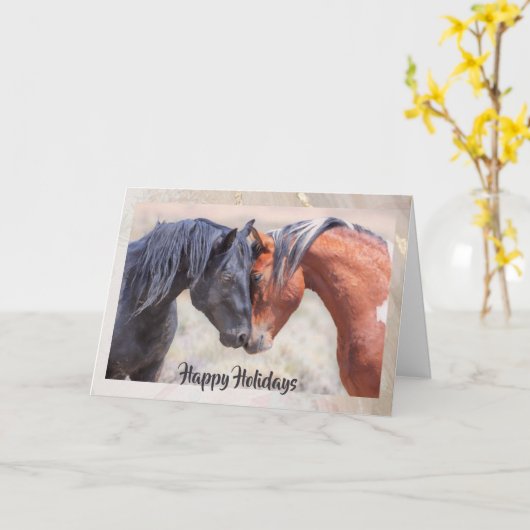 McCullough Peaks Wild Horses Holiday Card Karte (Gelbe Blume)