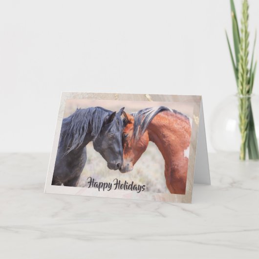 McCullough Peaks Wild Horses Holiday Card Karte (Vorderseite)