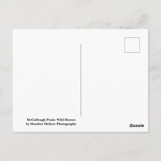 McCullough Peaks Wild Horses Postkarte (Rückseite)