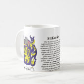 McDaniel Familien-Wappen Tasse (Vorderseite Links)