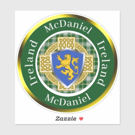 McDaniel Shield & Celtic Cross Personalisiert Aufkleber (Blatt)
