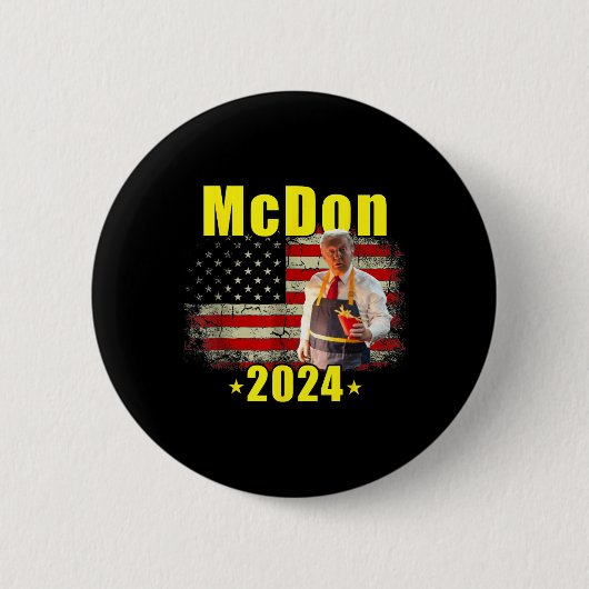 Mcdon 2024 Funny Donald Trump French Fry Cooking F Button (Vorderseite)