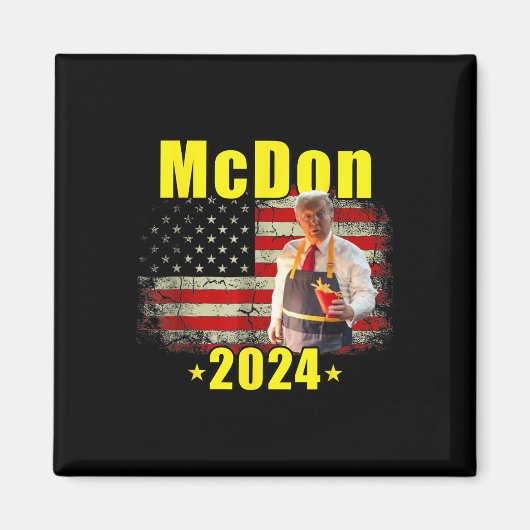 Mcdon 2024 Funny Donald Trump French Fry Cooking F Magnet (Vorne)