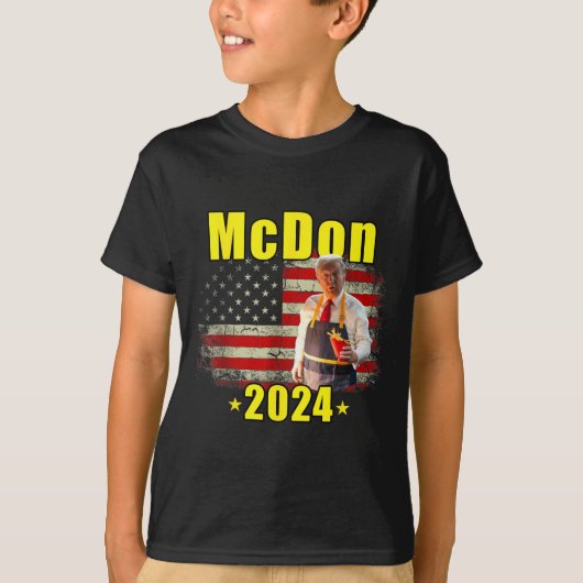 Mcdon 2024 Funny Donald Trump French Fry Cooking F T-Shirt (Vorderseite)
