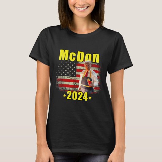 Mcdon 2024 Funny Donald Trump French Fry Cooking F T-Shirt (Vorderseite)