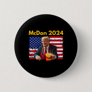 Mcdon Lustig Donald Trump Pommes Frites Kochen  Button